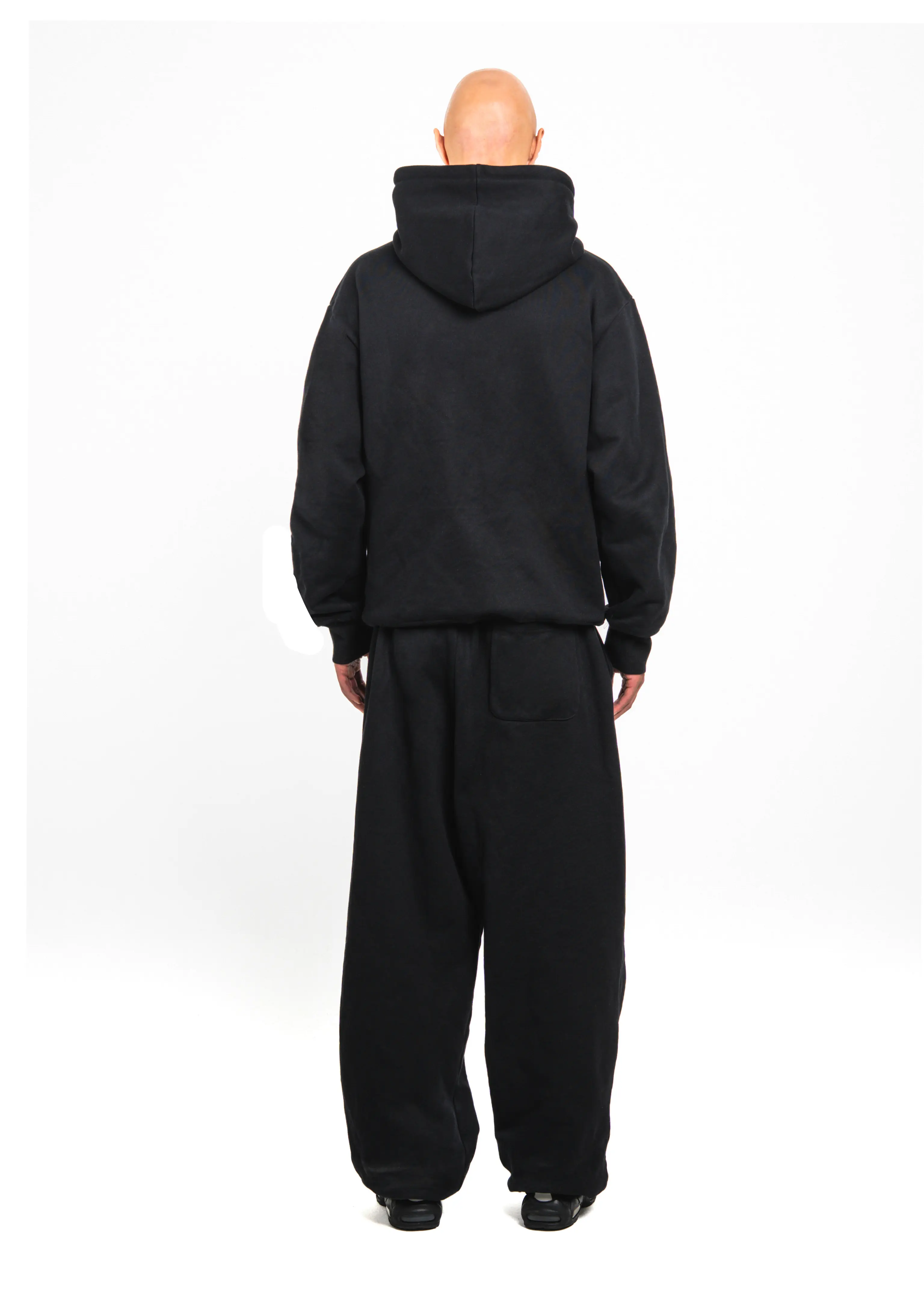 BLACK SILK TRACKSUIT HOODIE - Image 3