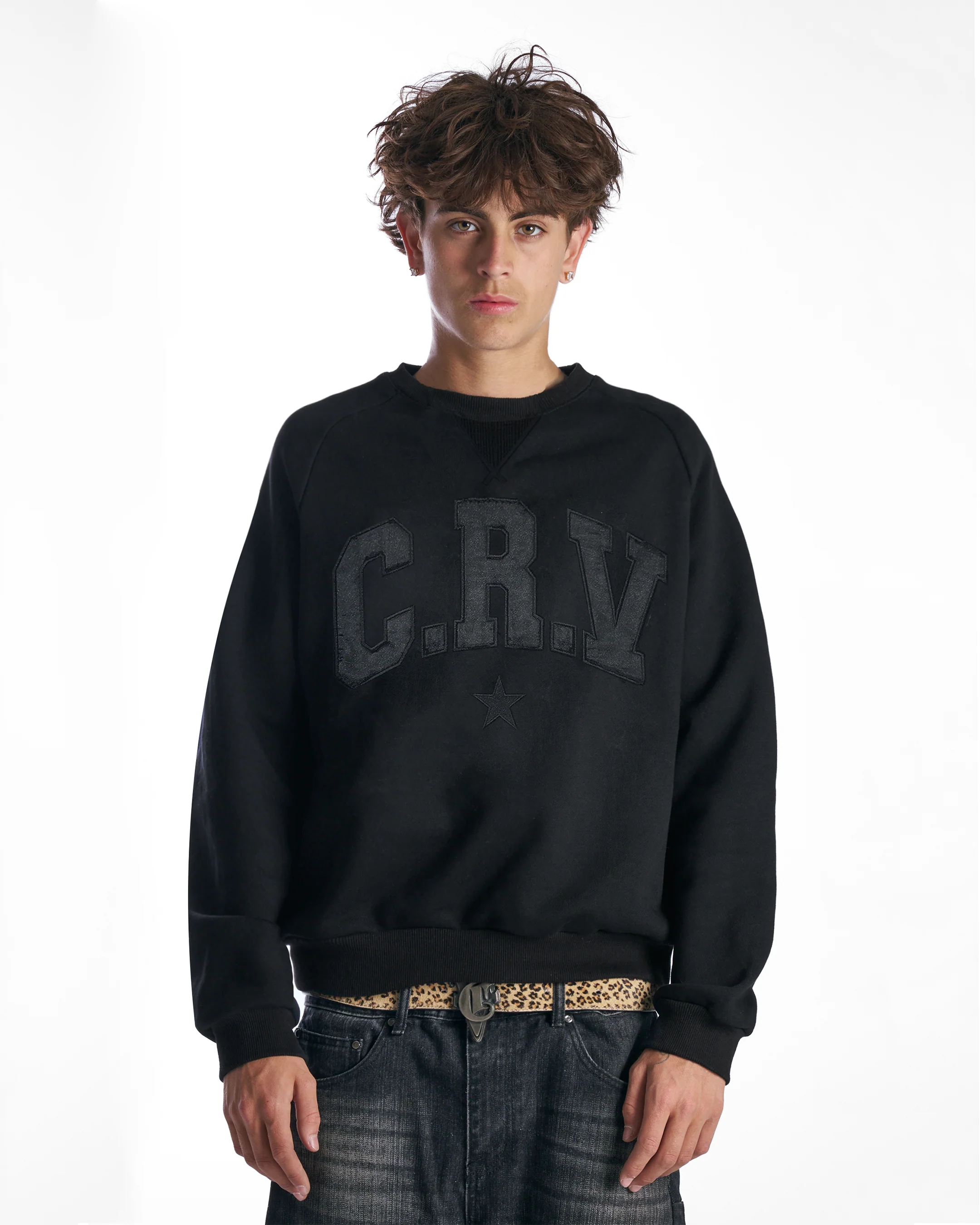 BLACK SILK TRACKSUIT CREWNECK - Image 2