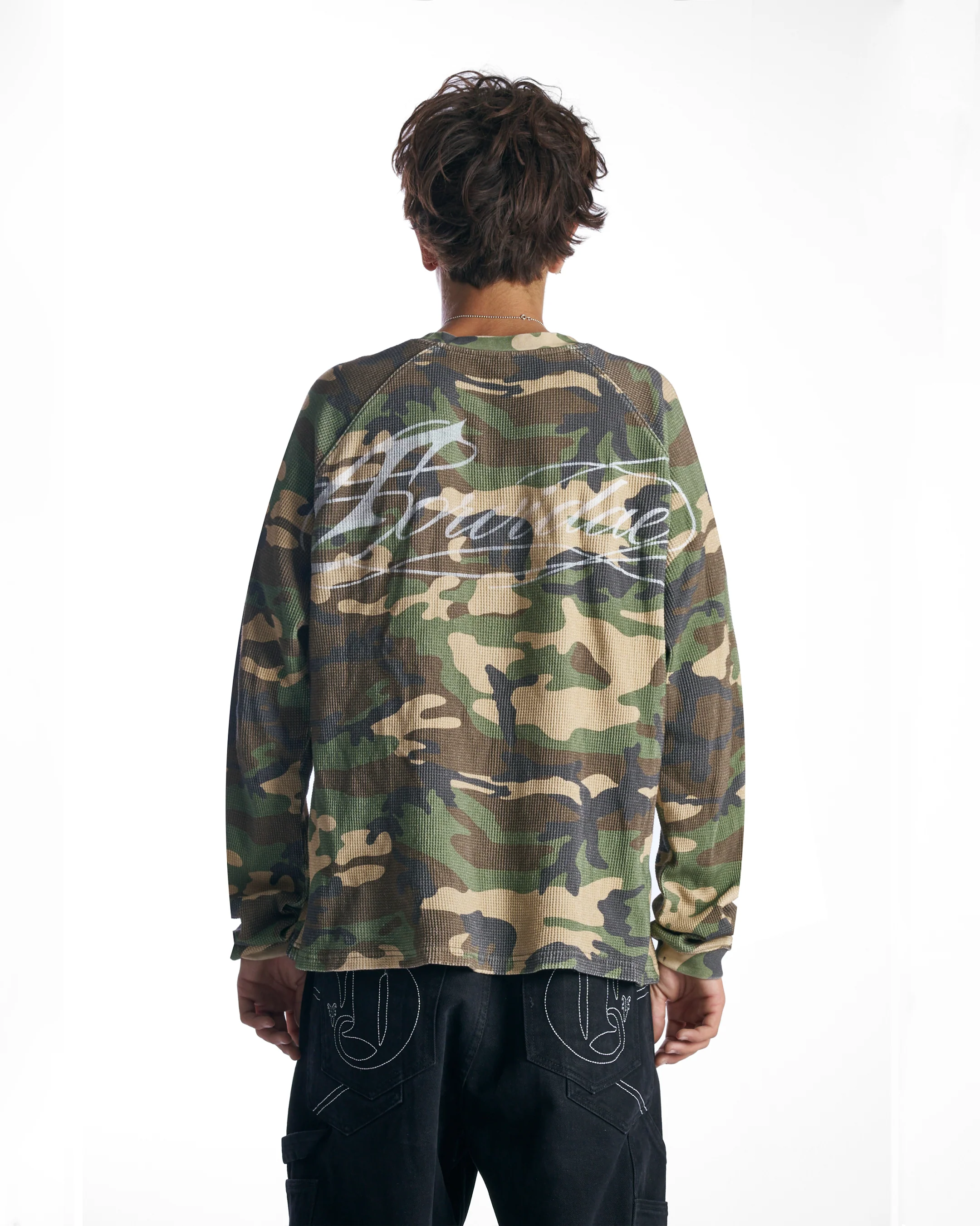 Camo Script Raglan Waffle - Image 2