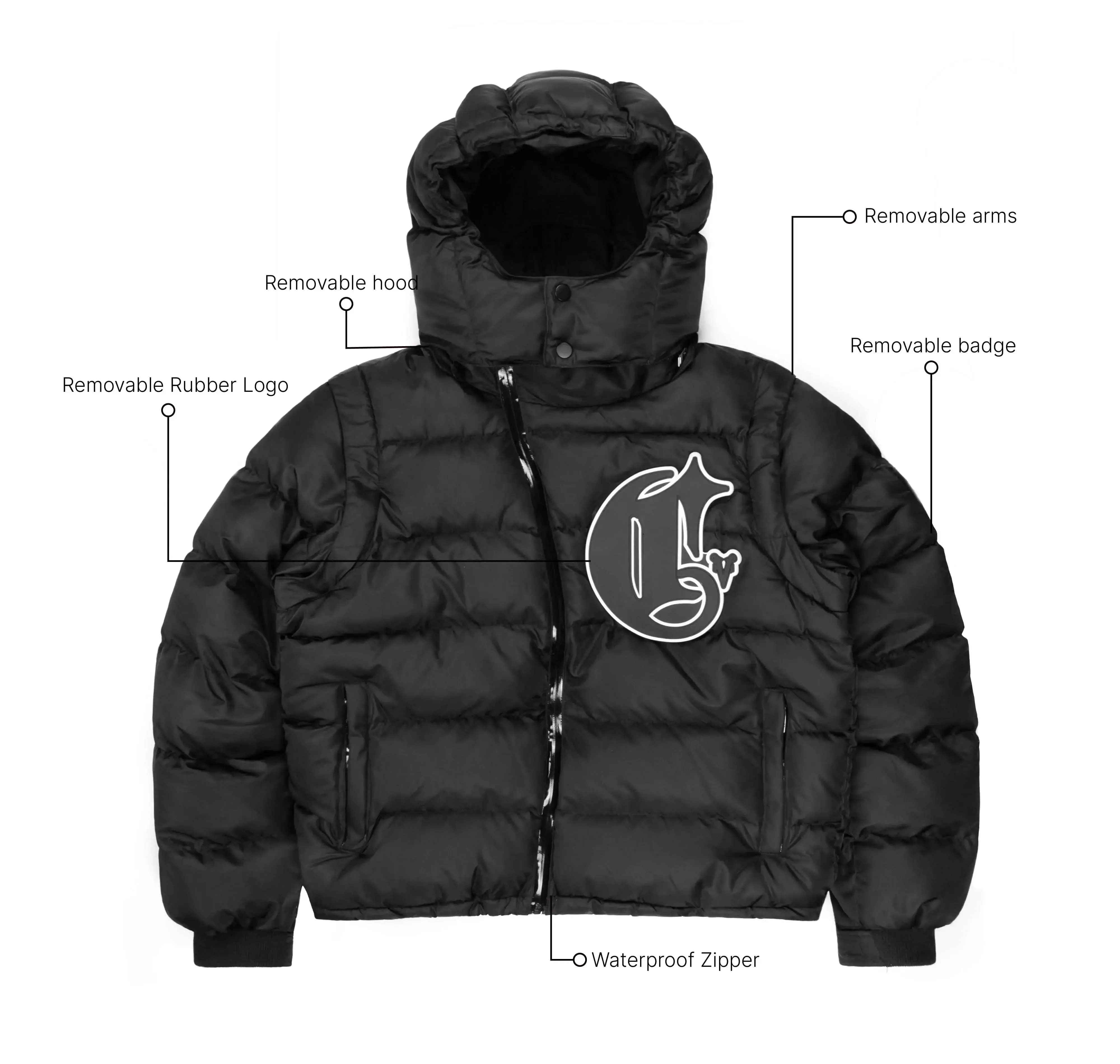 Matte Black Technical Puffer - Image 2