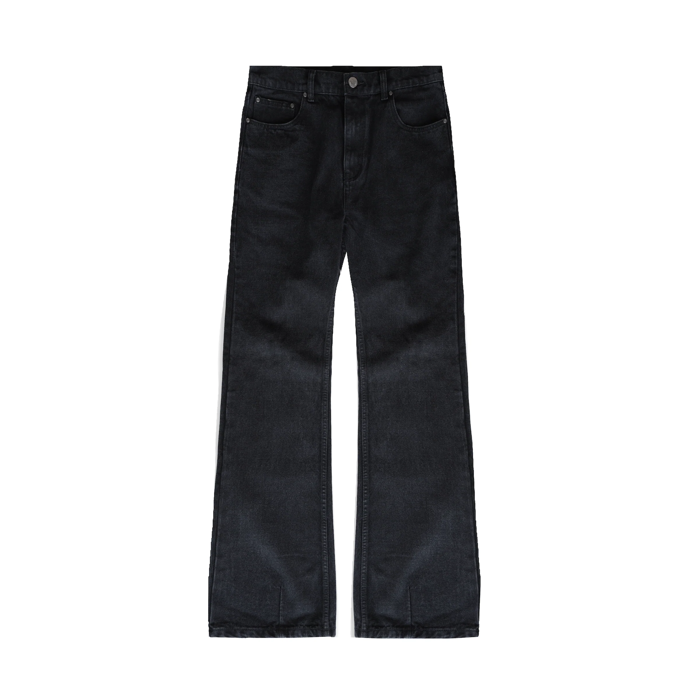 HEAVY BLACK FLARED DENIM