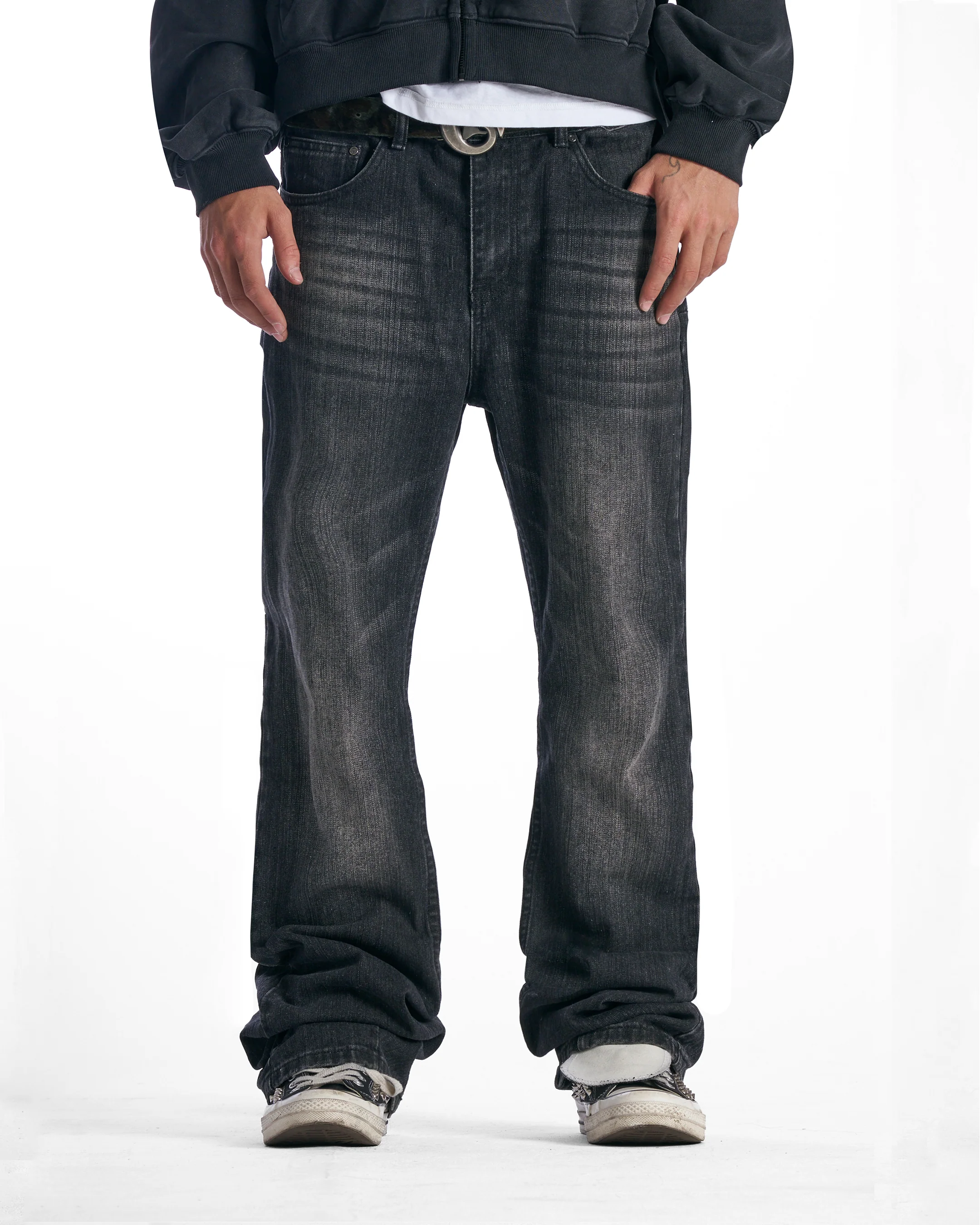 Tonal Grey Bootcut Denim - Image 3