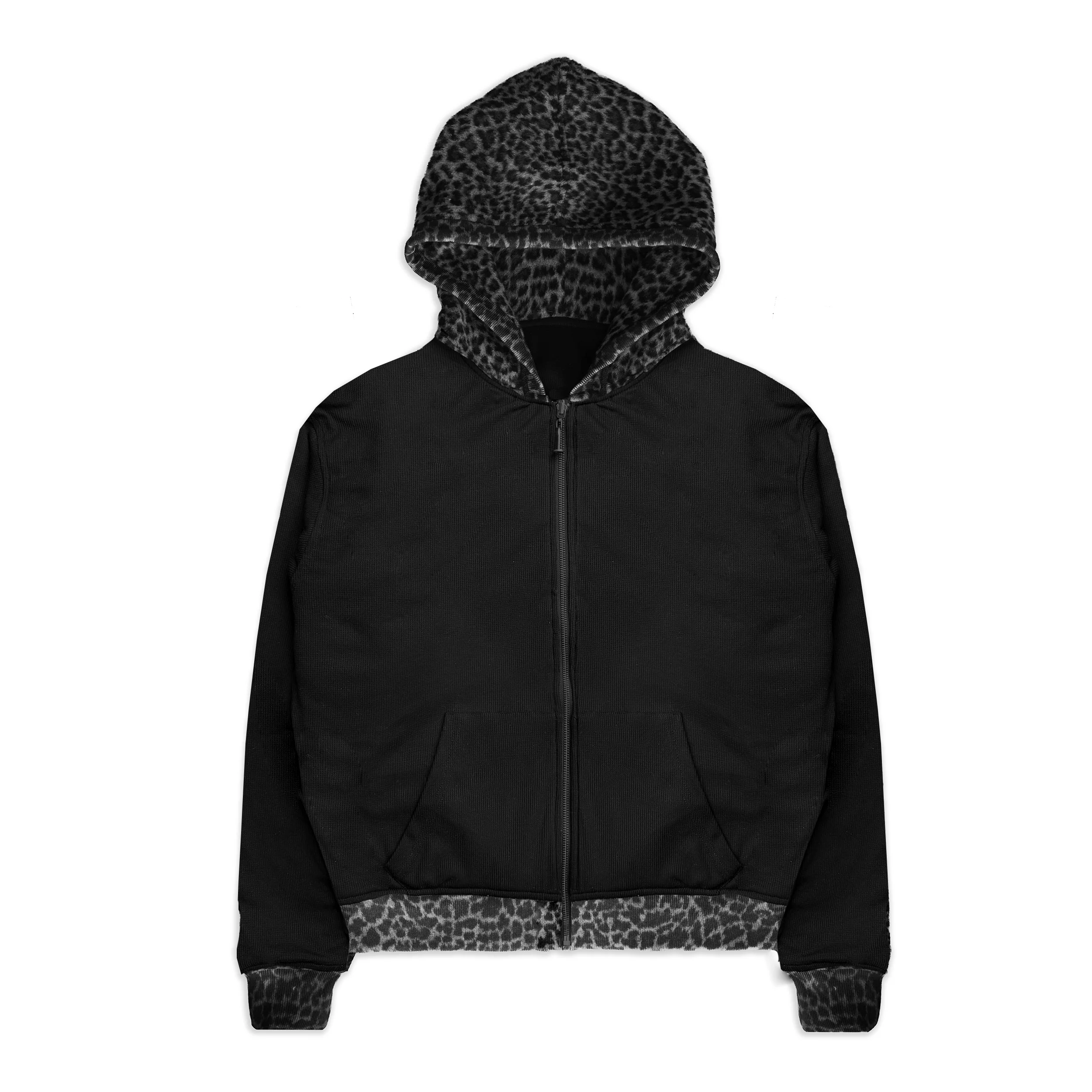 LEOPARD FUR HOODIE (REVERSIBLE) - Image 2